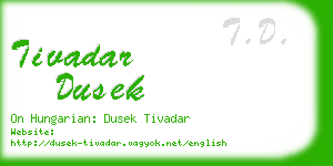 tivadar dusek business card